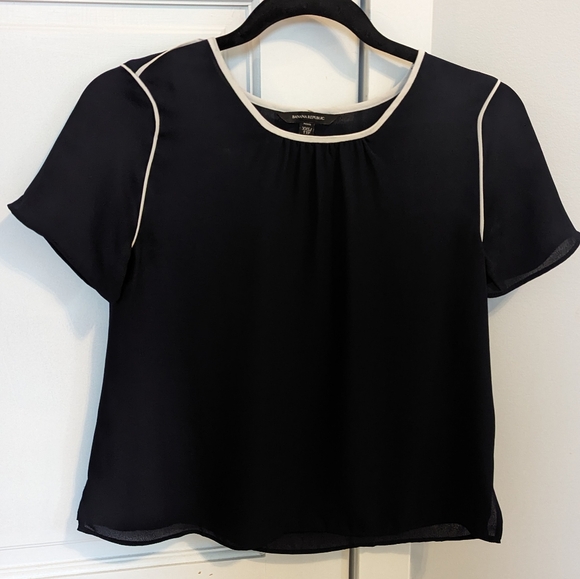 Banana Republic navy blue blouse XXSP - Picture 1 of 6